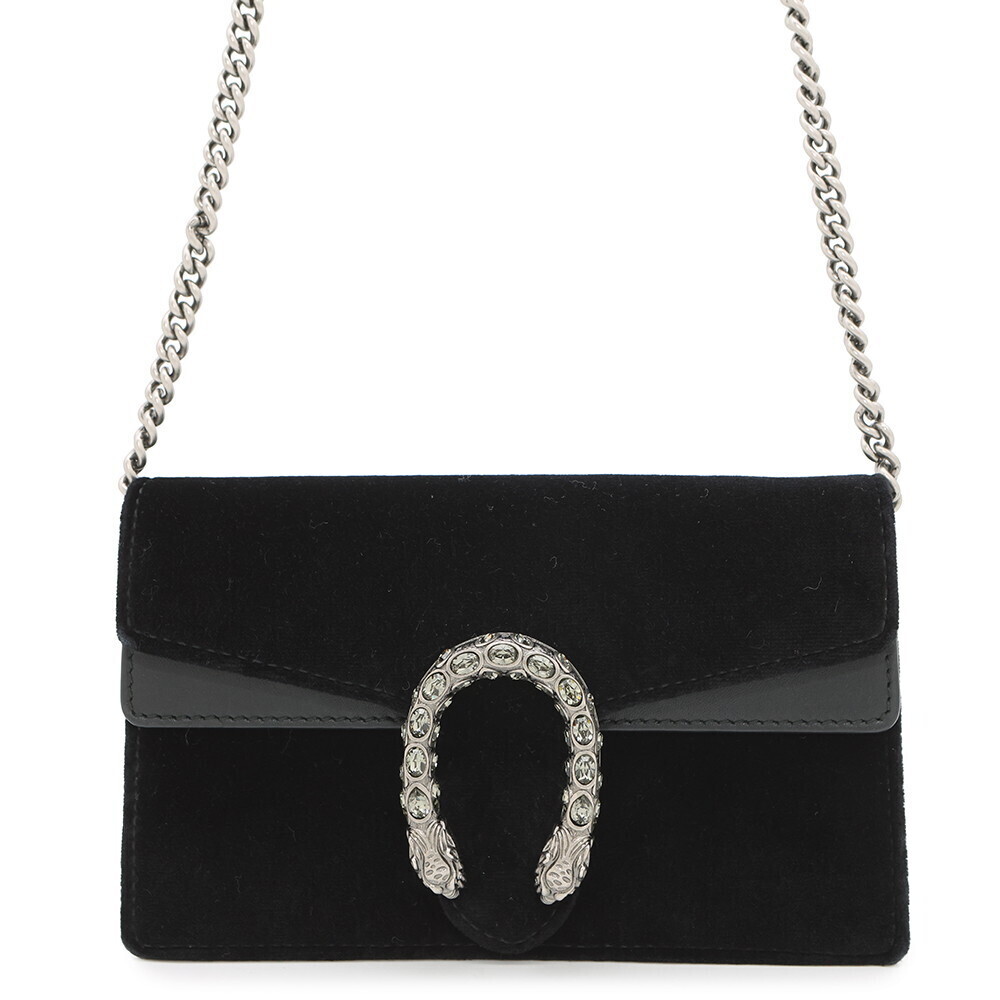 Gucci Dionysus Super Chain Shoulder Bag Velvet Black - Picture 1 of 11